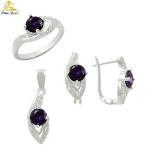 Gümüş zirkon taşlı set